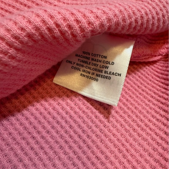 NWT ivory ella Penguin Parade Pink Long Sleeve Waffle Tee Women Small Cotton - Picture 5 of 7